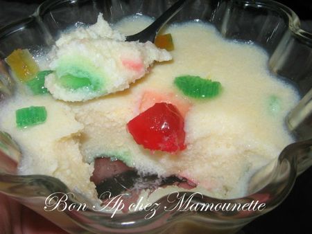 Semoule au lait cru et fruits confits 012