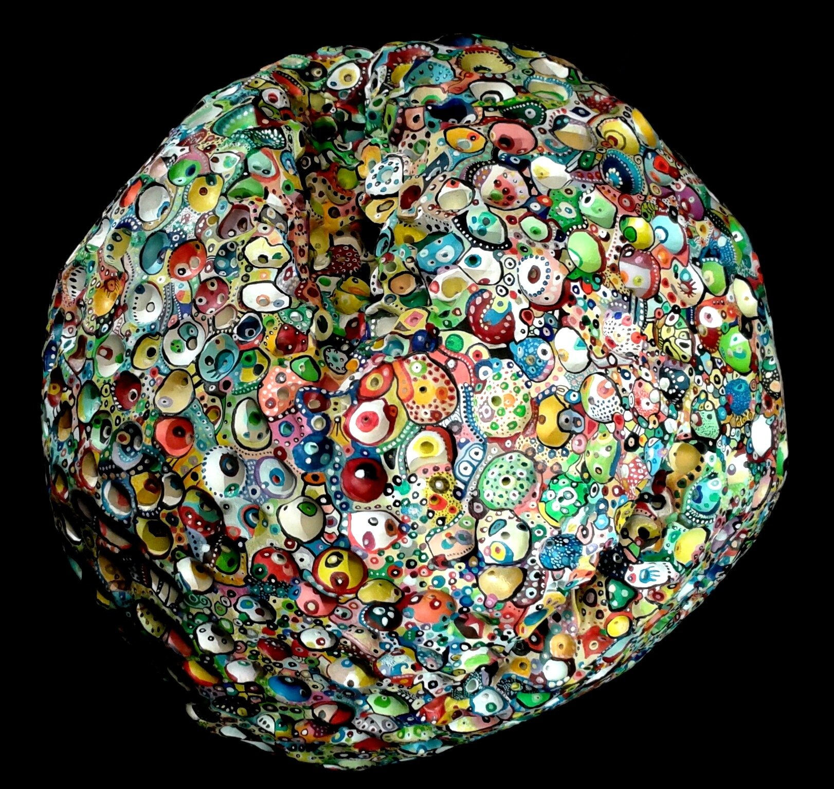 Hervé THAREL SCHMIMBLOCK'S erda 2015 - acrylique sur argile Ø ± 30cm 1