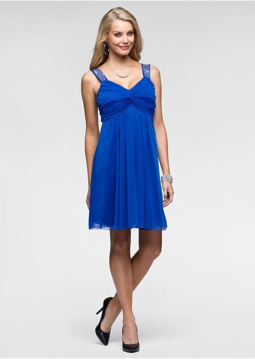 Robe de cocktail courte bleu