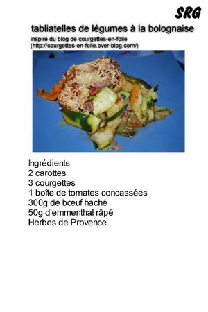 tabliatelles de légumes à la bolognaise (page 1)