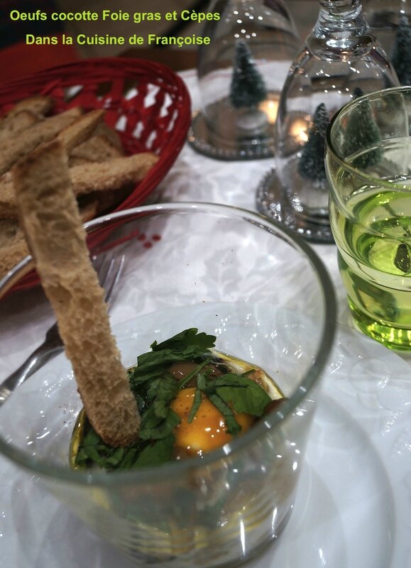 Saint Valentin - Oeufs cocotte foie gras et cèpes