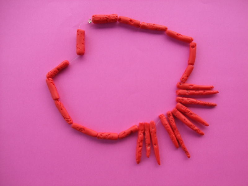 Collier en Pâte Fimo effet Corail