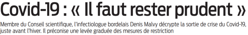 2021 10 09 SO Covid-19 Il faut rester prudent