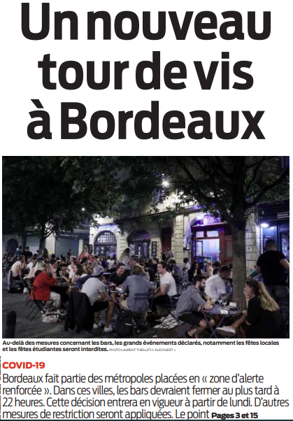 2020 09 24 SO Un nouveau tour de vis à Bordeaux