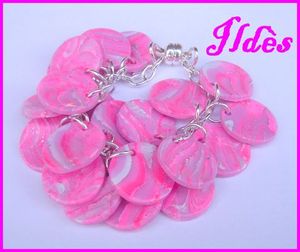 fimo bracelet breloques mokumé rose