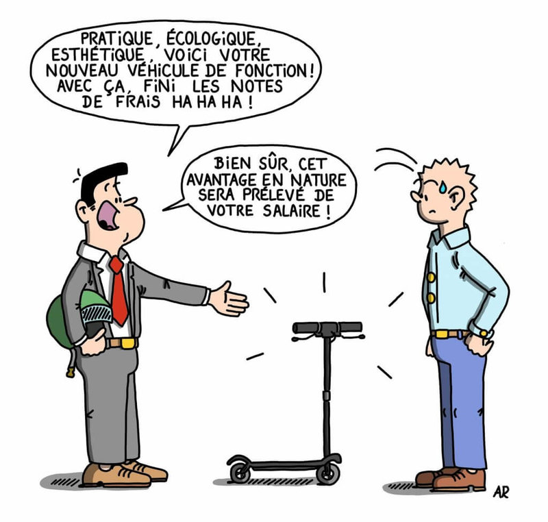 La-trottinette-électrique-blague-et-humour-dessin-humoristique-1-1024x975
