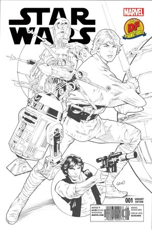 star wars 1 greg land black & white dynamic forces variant