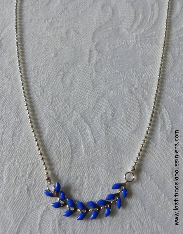 Collier César (bleu nuit, argenté) - 18 €