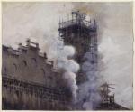 de Nittis, construction du Trocadéro 1876