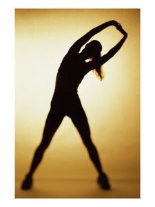 SuperStock_1042R_9813_Silhouette_of_a_Woman_Exercising_Affiches