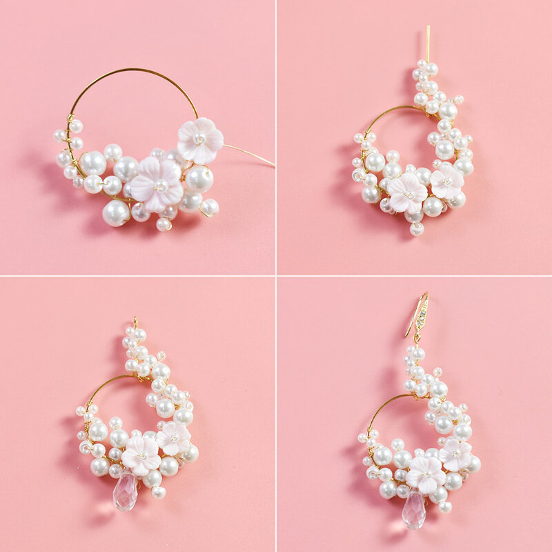 PandaHall-Tutorial-on-Delicate-Pearl-Earrings-with-Flower-3