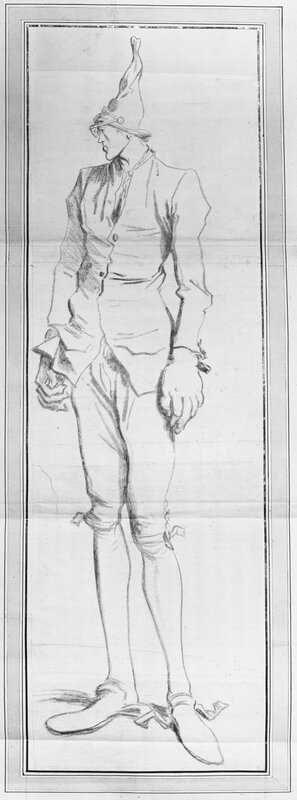 4 - Portrait-charge du peintre Jombert, les bras ballants, 1773-1774, Paris musée du Louvre, (c)RMN - Grand Palais (musée du Louvre)