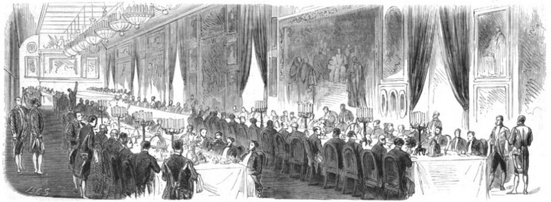 Banquet donné le 16 juillet 1866 dans la Galerie des Cerfs (Journal L'Illustration)