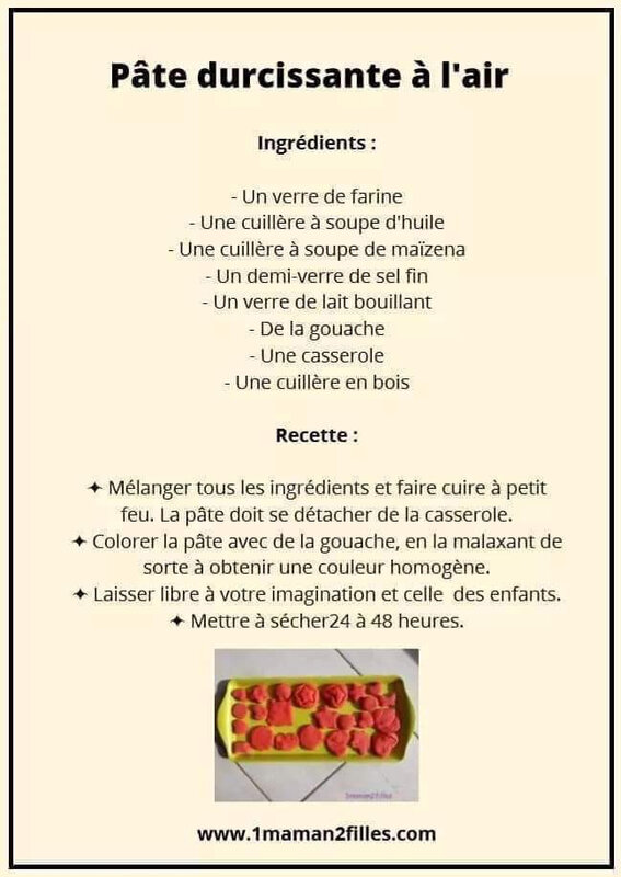 pate durcissante à l'air
