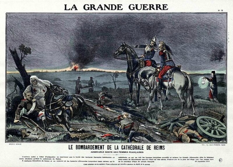 Grande guerre bombardement de cathéd de Reims