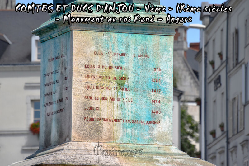 Liste des comtes et ducs d'Anjou monument René d'Anjou - Angers (2)