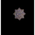 <b>Carreau</b> de <b>revêtement</b> en étoile de type ladjvardina & Pichet à anse de type lajvardina, Iran, art il-Khanide, XIIIe siècle