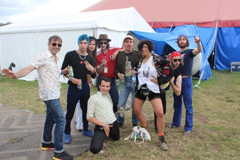 La Femme William's Green stage Glastonbury festival 2015 backstage