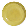 A yellow-glazed dish, <b>Hongzhi</b> <b>mark</b> <b>and</b> <b>period</b> (<b>1488</b>-<b>1505</b>)