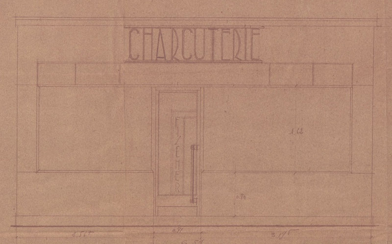 1936 Plan Façade projet Belfort Chacurterie 13 rue Thiers R
