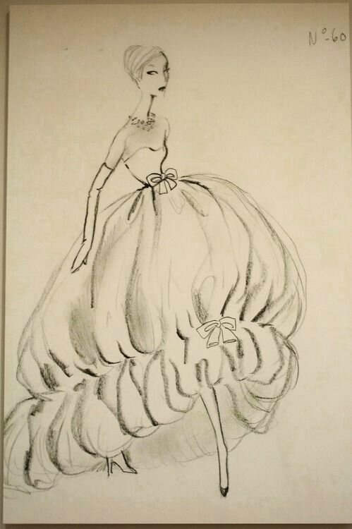 Sketch by Cristobal Balenciaga, 1958