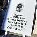 Mercredi 5 janvier 2022 à <b>LAGNES</b>: restauration de la tombe d'Yvon DARRIES, martyr de la Résistance Vauclusienne