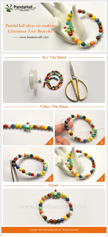 PandaHall ideas on making Christmas Tree Bracelet
