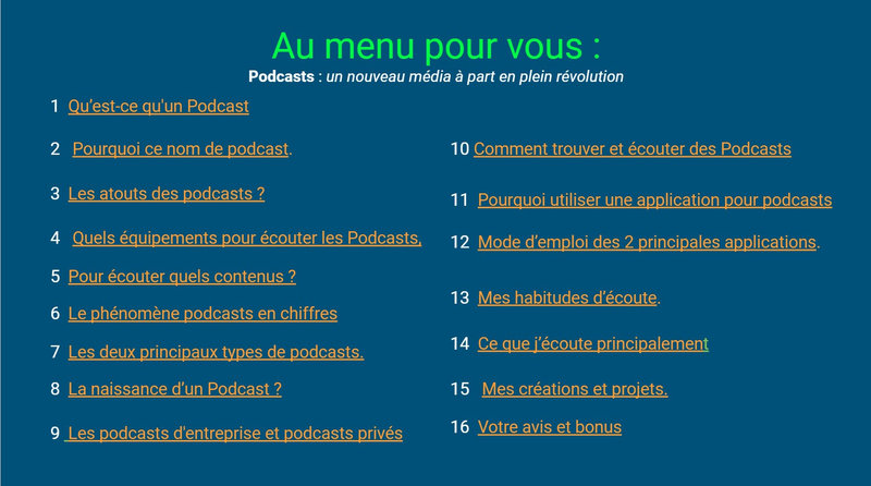 Sommaire formation podcast Claude Fabry