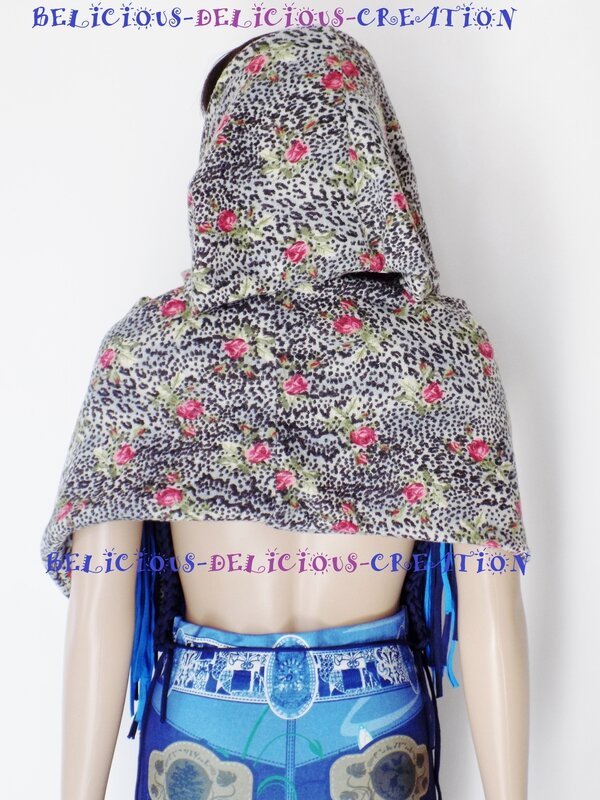 woolen tube scarf flower print xtra long b