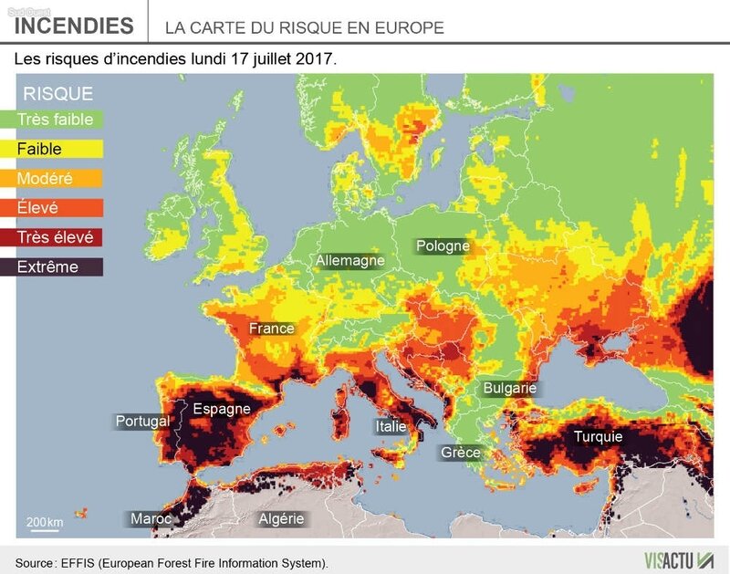 carte du risque en Europe