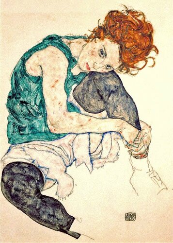 Egon Schiele Seated Woman With Bent Knee