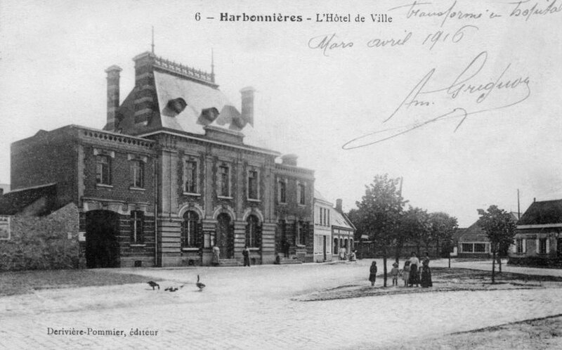 Harbonnières, hôtel de ville transformé en hôpital 1916