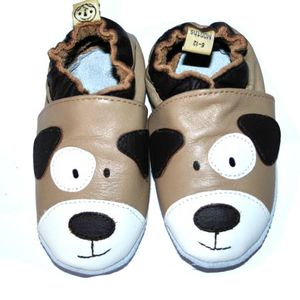 chaussons-bebe-cuir-souples-chien