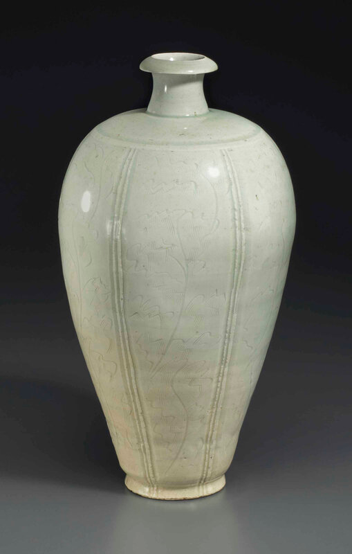 A rare large Qingbai ovoid vase, meiping, Southern Song dynasty (1127-1279)