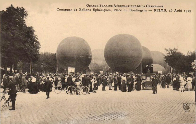 CPA Reims Ballons 26 août 1909