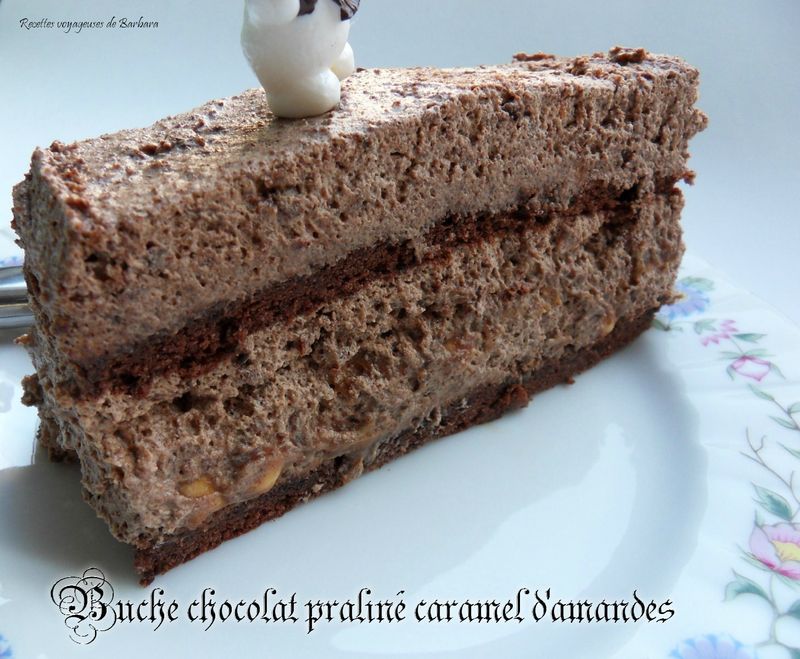 buche chocolat praliné caramel d'amandes1