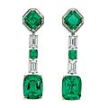 A pair <b>of</b> Colombian emerald and diamond earrings, by Cartier