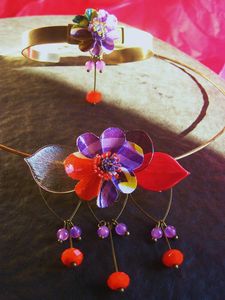 collier bracelet_red orange_1