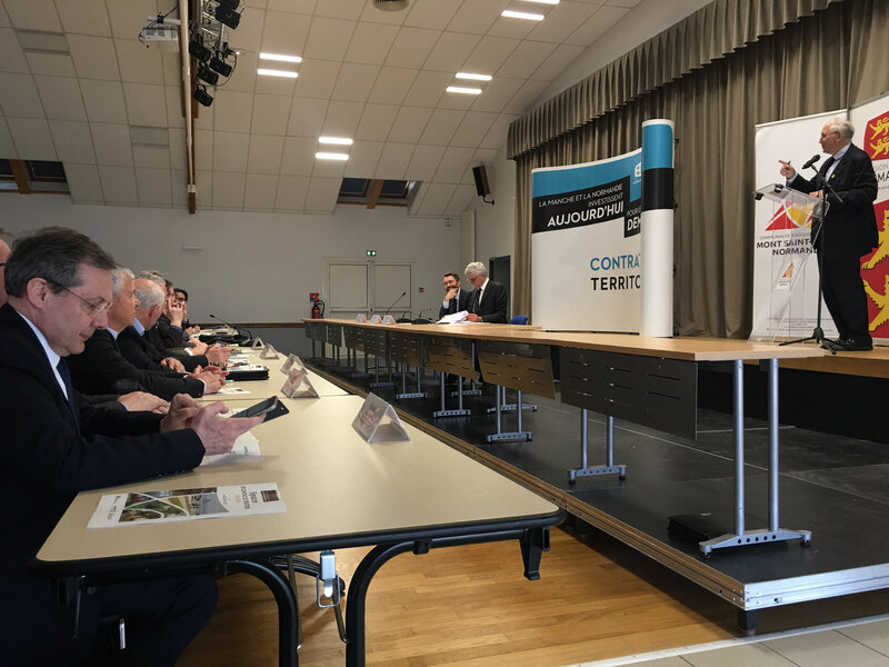 contrat de territoire_communauté agglomération_David Nicolas_Marc Lefèvre_Hervé Morin_département_Manche_région_Normandie_Isigny-le-Buat_2019_discours