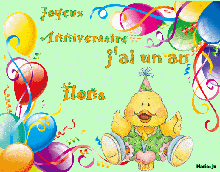 anniversaire Ilona 1 an