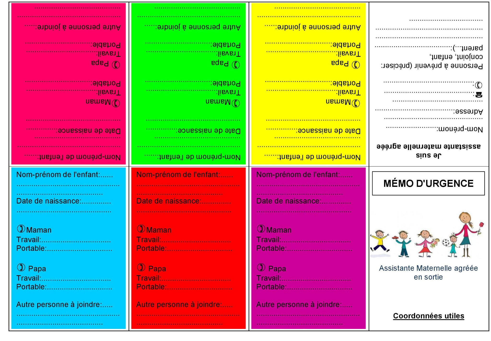 Mémo d'urgence pour les sorties Celinefassmat