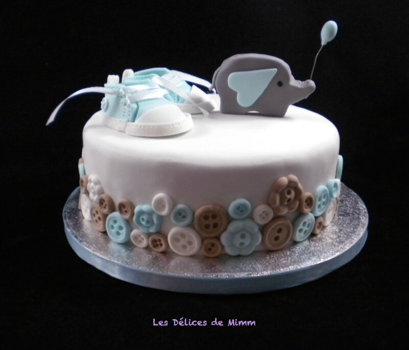 Un sponge cake pour diabétique pour ce baby shower cake3