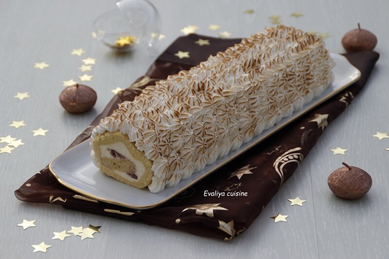 Buche poires au vin rouge