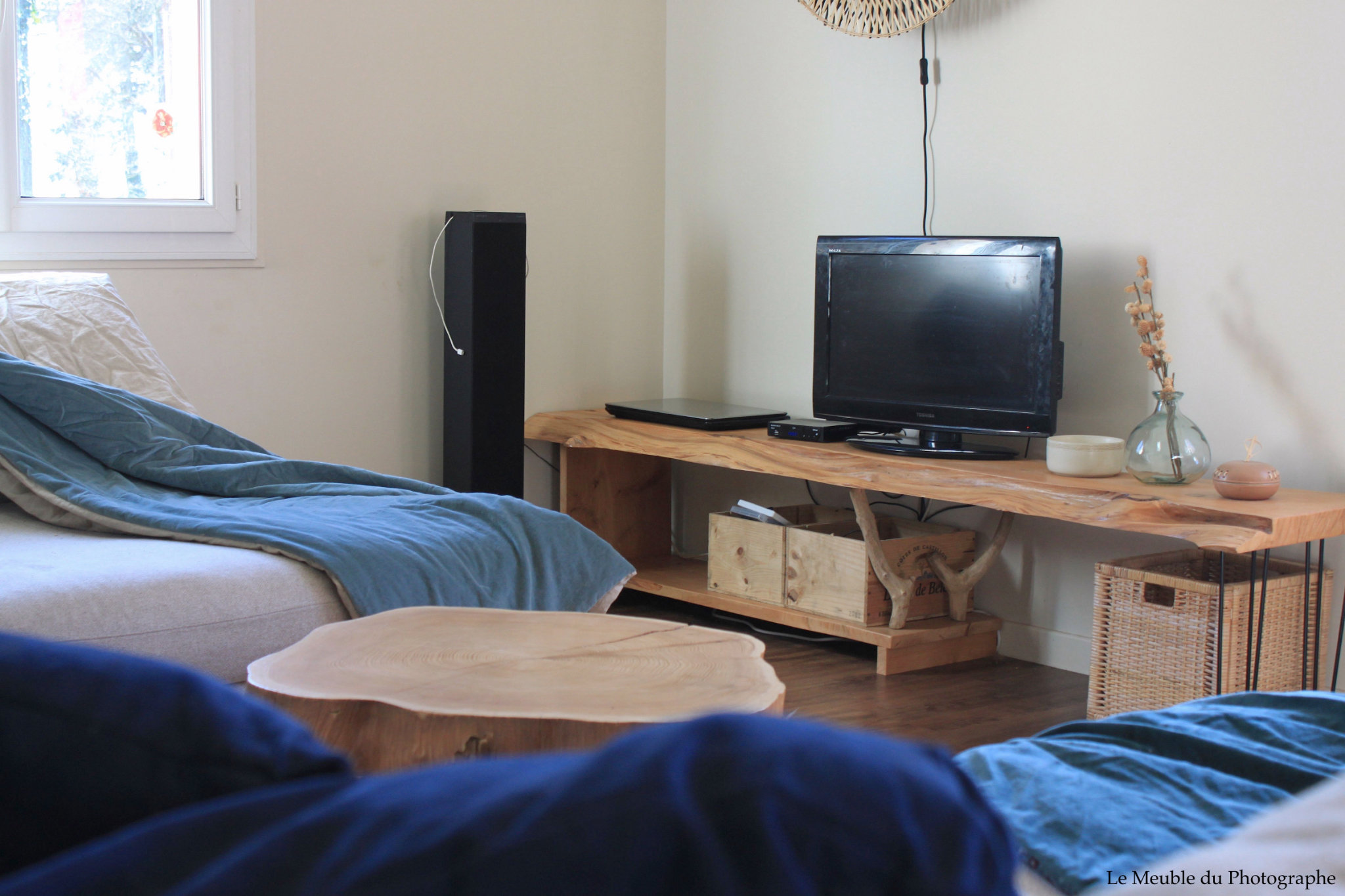 meuble tv bois 2m