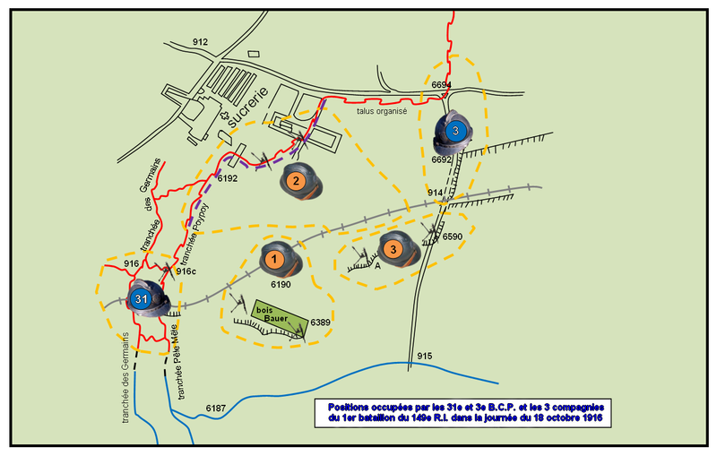 Carte 1 journee du 18 octobre 1916