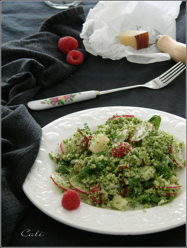 Taboulé de Brocoli aux Radis, Framboises & Pecorino 001