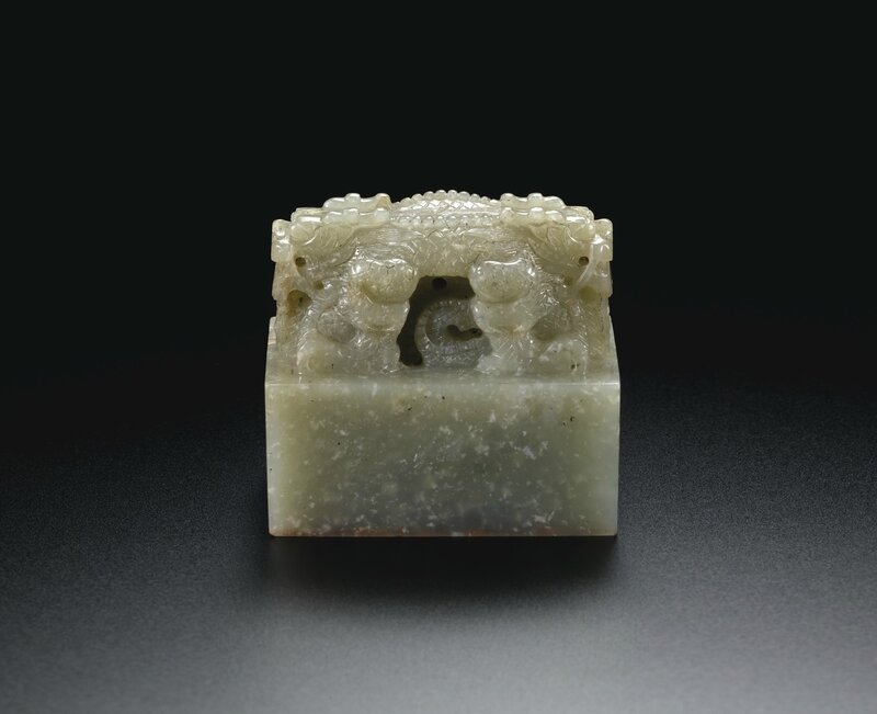 An imperial celadon jade 'Han Chun Tang' seal, Qing dynasty, Jiaqing period (1796-1820)