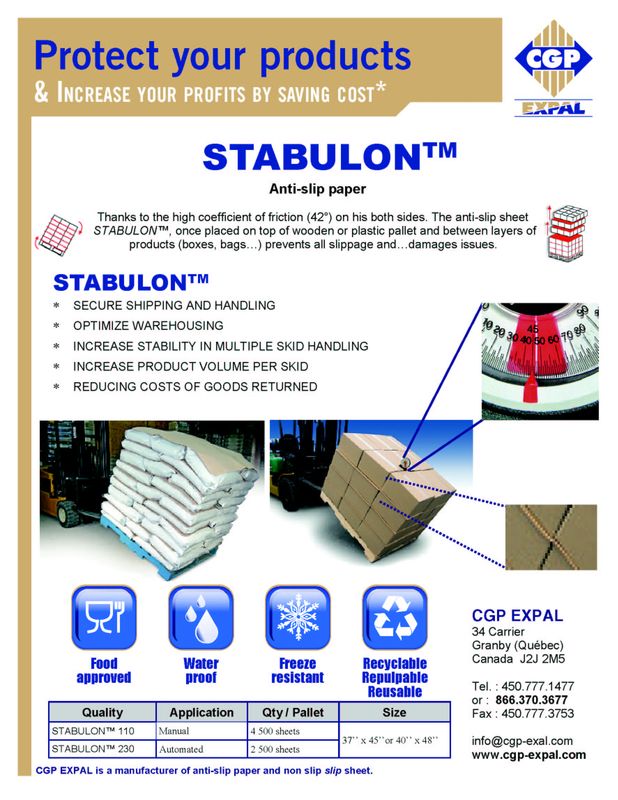 What are the main benefits of Stabulon non-slip paper sheets ? - CGP EXPAL  anti-slip paper & packaging solutions