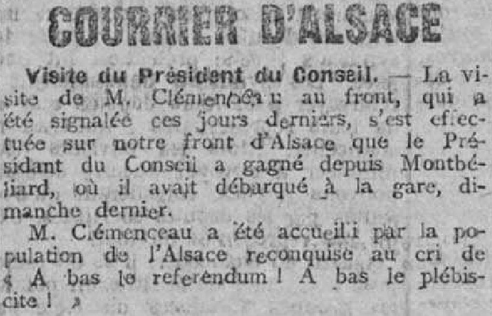 1918 02 18 Visite Clemenceau L'Alsace 2R