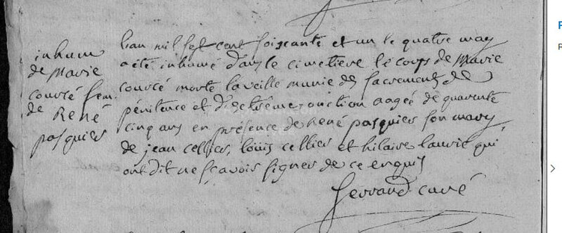 D 1761 4 mai Fontaines-en-sologne Marie Courcel